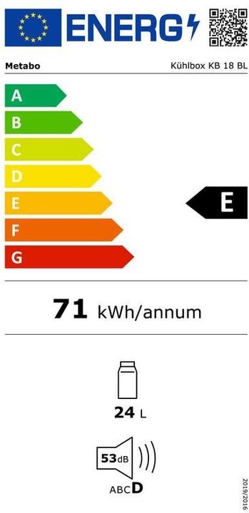Energie-Label Metabo KB 18 BL (24 l)