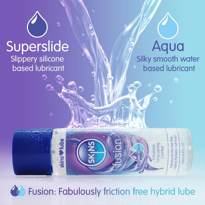 Actual product image Skins Fusion Hybrid Silicone and Water Based Lubricant 4.4 fl oz (130ml) (130 ml)