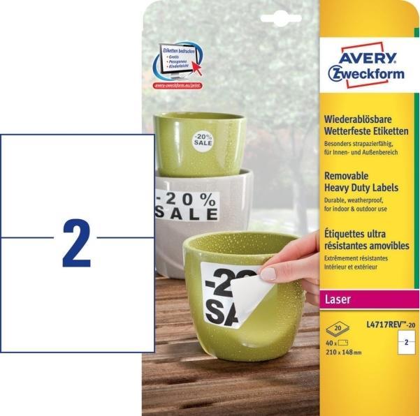 Produktbild Avery Wetterfeste Etiketten, ablösbar