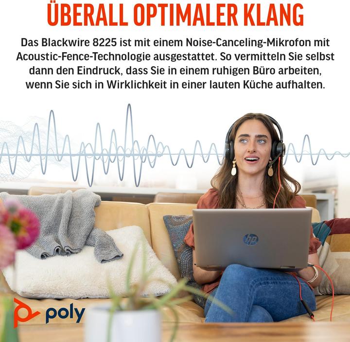 Produktbild Poly Headset Blackwire 8225 UC USB-C (Kabelgebunden, USB-C)