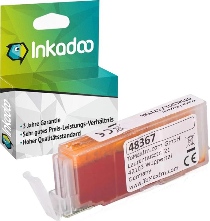 Actual product image Inkadoo Ink Cartridges compatible with Canon 0334C001 / CLI-571YXL Ink Cartridge, yellow Yellow (Y)