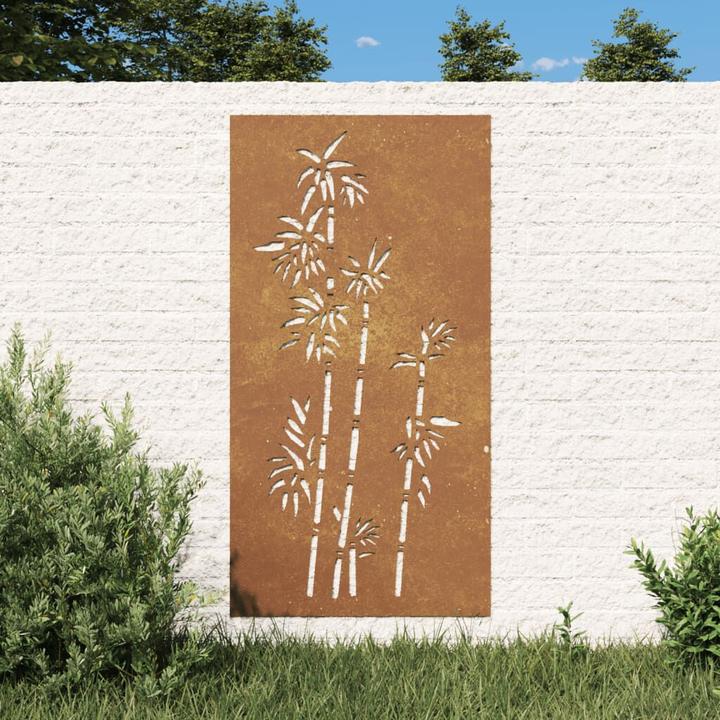 Immagine prodotto VidaXL Decorazione murale da giardino 105x55 cm in acciaio corten design bambù (105 x 1 x 55 cm)