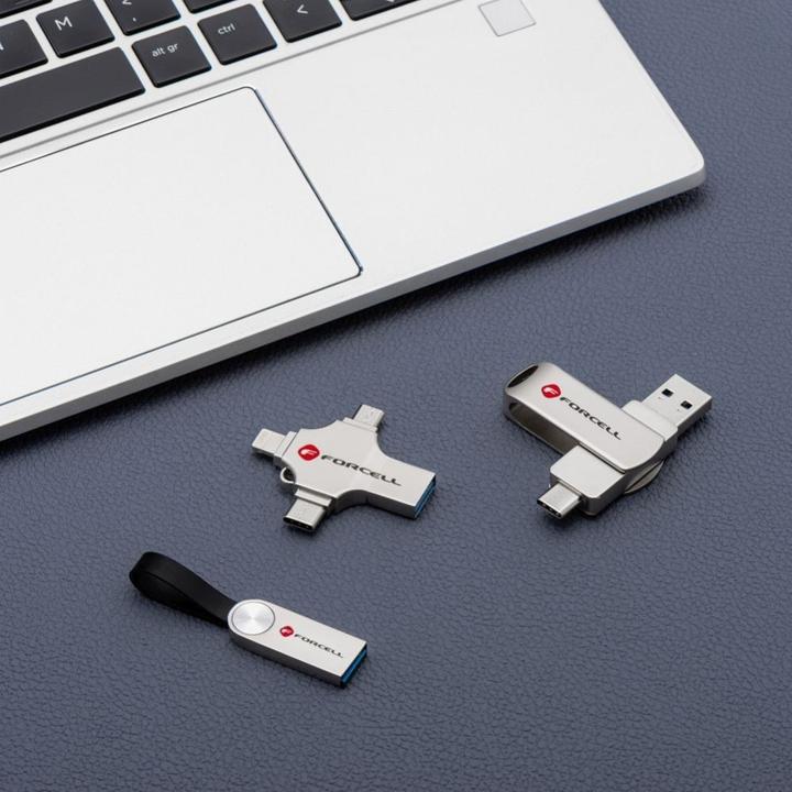 Produktbild Forcell Memory cards F-DATA pendrive Metal 128GB USB3.2 Gen 1 (USB A) silver (128 GB, USB-A)