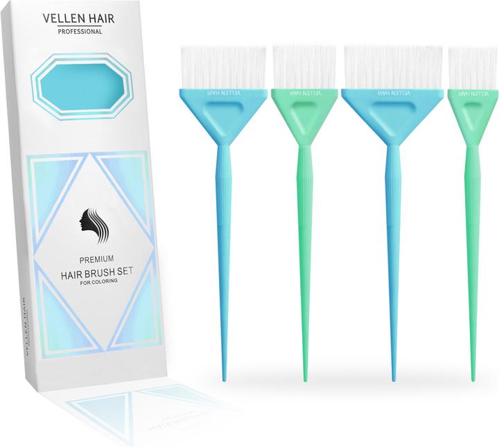 Image du produit Vellen Hair Lot de 4 pinceaux à colorer bleu/menthe