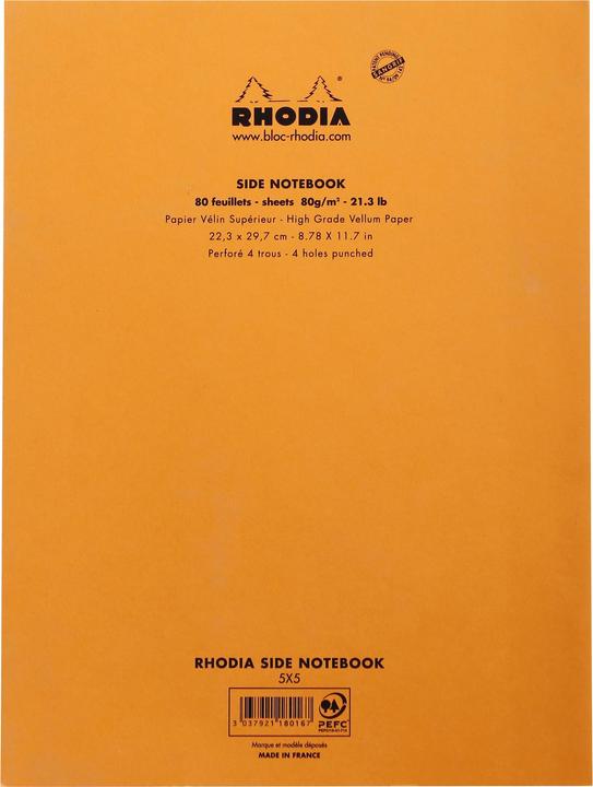 Produktbild Rhodia Blöcke geheftet 80g Basics (A4, Kariert)