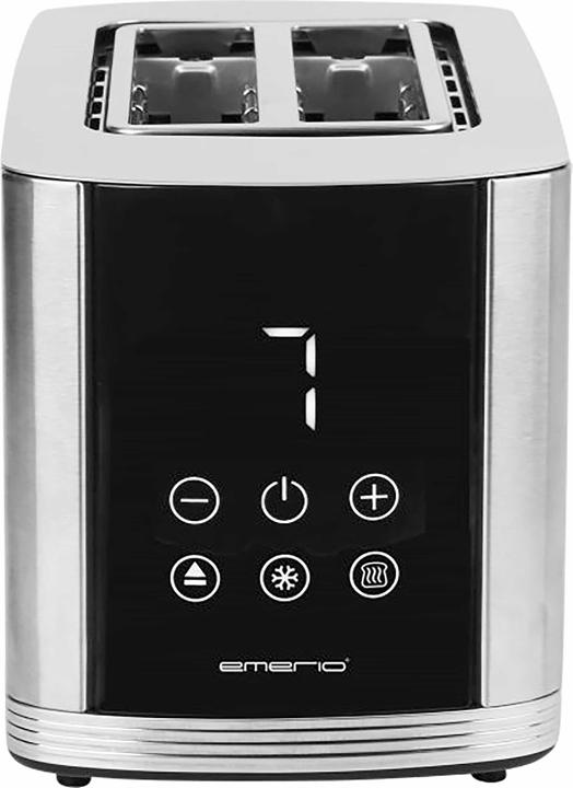 Image du produit Emerio TO-128308 Grille-pain sans BPA, avec support à petits pains Acier inoxydable, Noir
