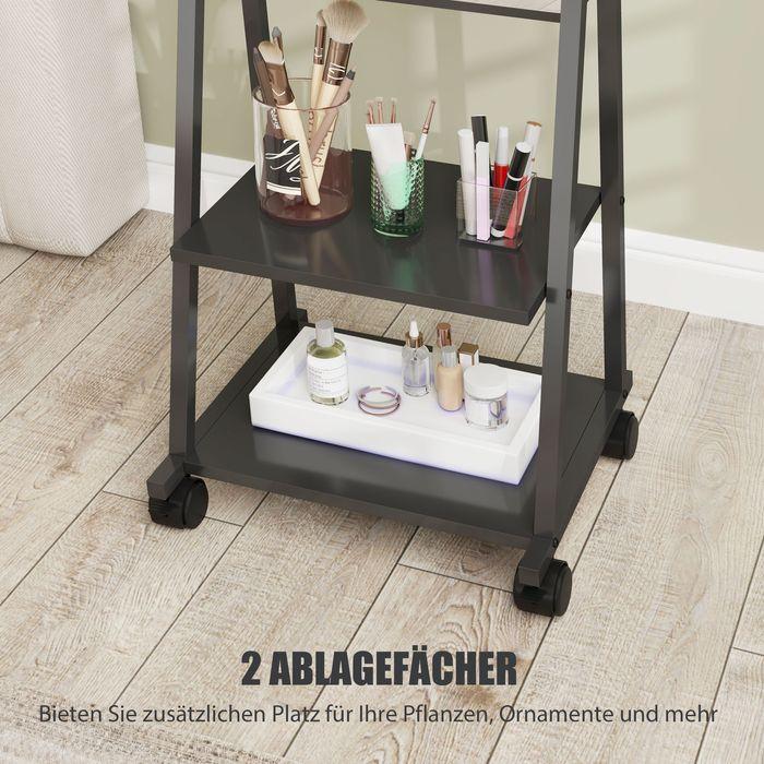 Immagine prodotto Swisshandel24 Ganzkörperspiegel 42 x 155 cm Standspiegel mit Ablage, Wandspiegel mit Rolle (37 x 155 cm)