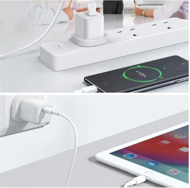 Produktbild Joyroom wall travel charger USB Type C / USB 30W Power Delivery Quick Charge 4,5A (UK plug) white (L (30 W)