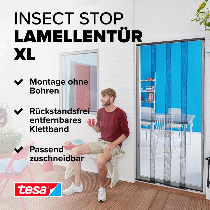 Actual product image tesa Insect screen STANDARD slatted door, curtain with Velcro fastener, without drilling (120 x 250 cm)