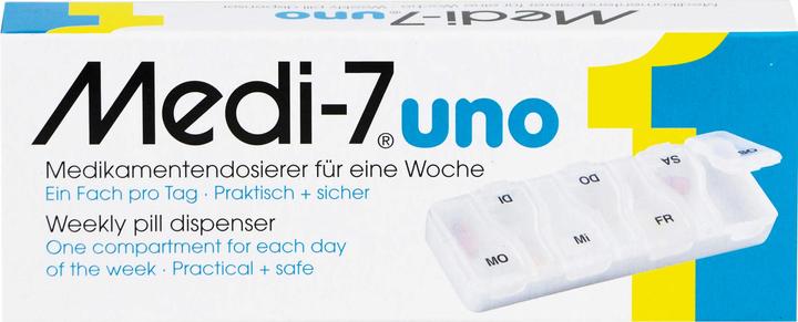 Produktbild Medi-7 Uno Medikamentendosierer für eine Woche, ein Fach pro Tag, 1 St. Behältnis