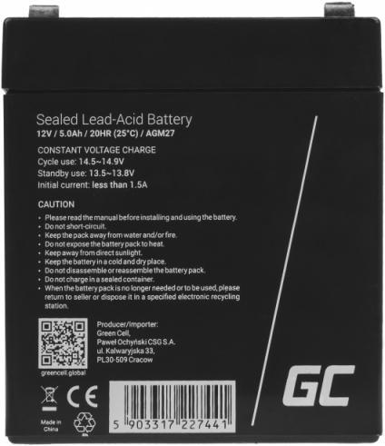 Produktbild GreenCell AGM27 (12 V, 5 Ah)