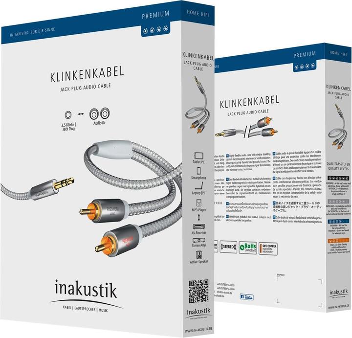 Immagine prodotto Inakustik Cavo a jack (1.50 m, Connettore da 3,5 mm (AUX), Cinch)