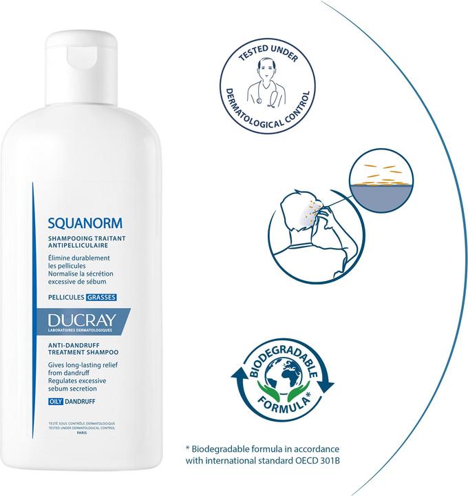 Produktbild Ducray Squanorm (200 ml, Flüssiges Shampoo)