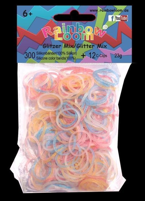 Produktbild Rainbow Loom Silikonbänder Glitzer Mix Jelly (12 Stk.)