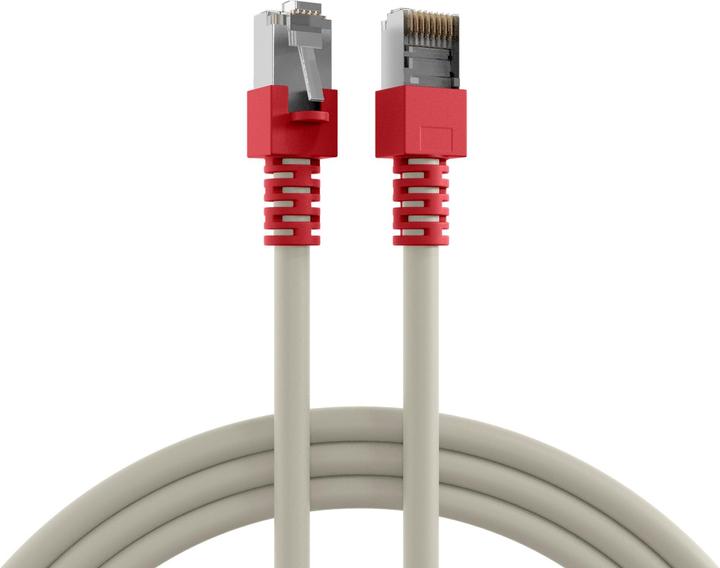 Actual product image EFB Elektronik Manufacturer: RJ45 crossover patch cable SF/UTP, Cat.5e, CCA, 3m, grey (red grommet) (SF/UTP, CAT5e, 3 m)