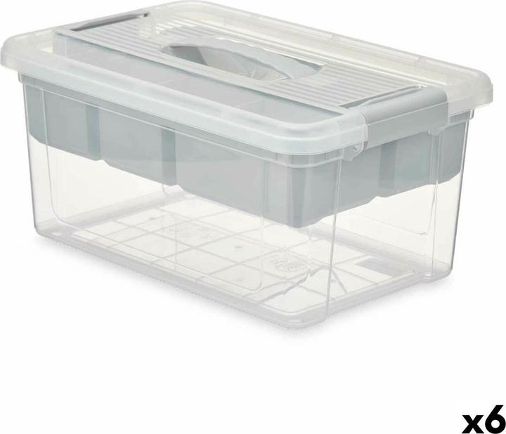 Produktbild Kipit Mehrzweckbox 02 1311 Grau Durchsichtig Kunststoff 9 L 35,5 x 17 x 23,5 cm (6 Stück) (9 l)