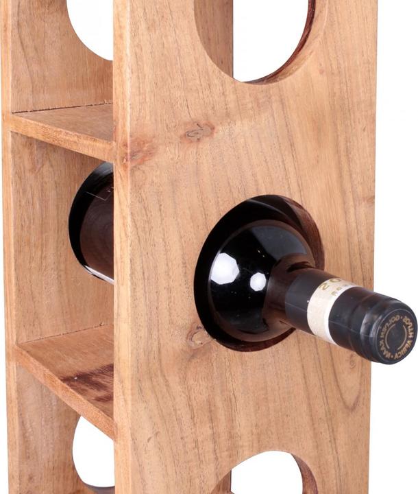 Actual product image FineBuy Wine rack solid wood acacia acacia (15 x 70 x 15 cm, 5 Fl.)