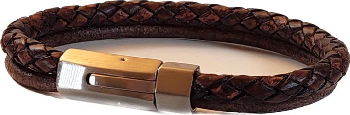Thomss Lederarmband No.24 Unisex Leder Braun & Edelstahlverschluss Umfang 22.3cm (22.30 cm, Edelstahl, 100% Leder)