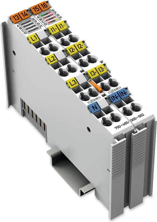 Produktbild Wago Leistungsmessklemme N+Rogowski 750-495/000-002 Versorgungsspannung bei AC 50 Hz 400... 400V, Versor
