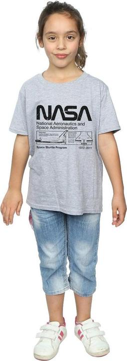 Actual product image Nasa Girls Classic Space Shuttle Cotton T-Shirt (140, 146)