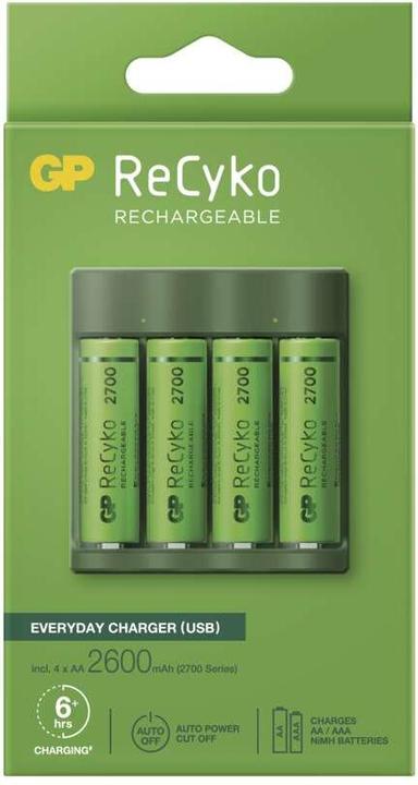 Produktbild GP Batteries Standard Series B52427U battery charger Household battery DC (5 Stk., AA, AAA, 2700 mAh, Ladegerät inkl. Akku)