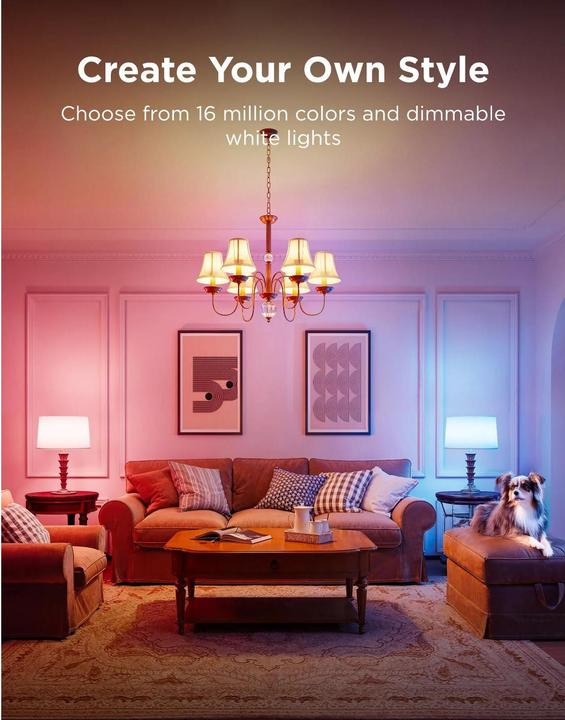 Produktbild Govee Smart Light Bulb E14, RGBWW, CRI groesser als (E14, 5 W, 450 lm, 1 x, F)