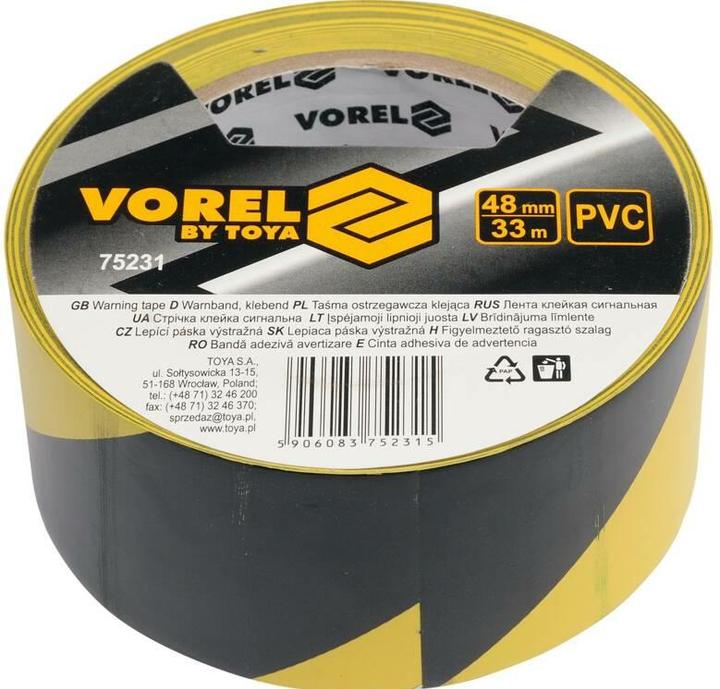 Produktbild Toya Warnband schwarz-gelb, 48 mm x 33 m (48 mm)