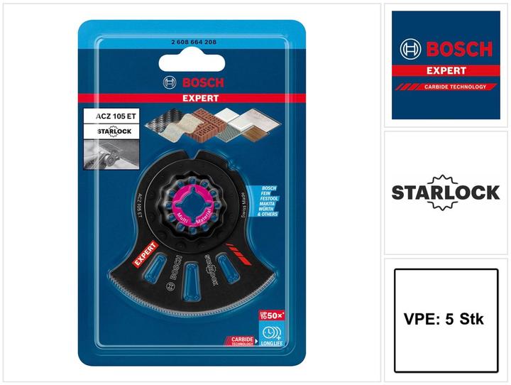 Productafbeelding Bosch Professional Zubehör EXPERT Multiial Carbide segmentzaagblad 5 stuks 5 stuks.