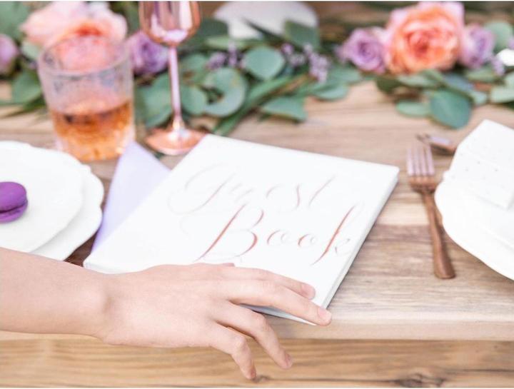 Produktbild Partydeco Gästebuch Guest Book 20 x 24.5 cm, Weiss/Rosegold (20 x 24.5 cm)