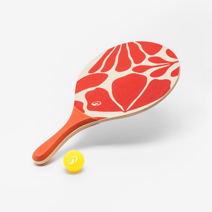 Decathlon Beachtennis Set - Woody Racket 2 Schläger rot
