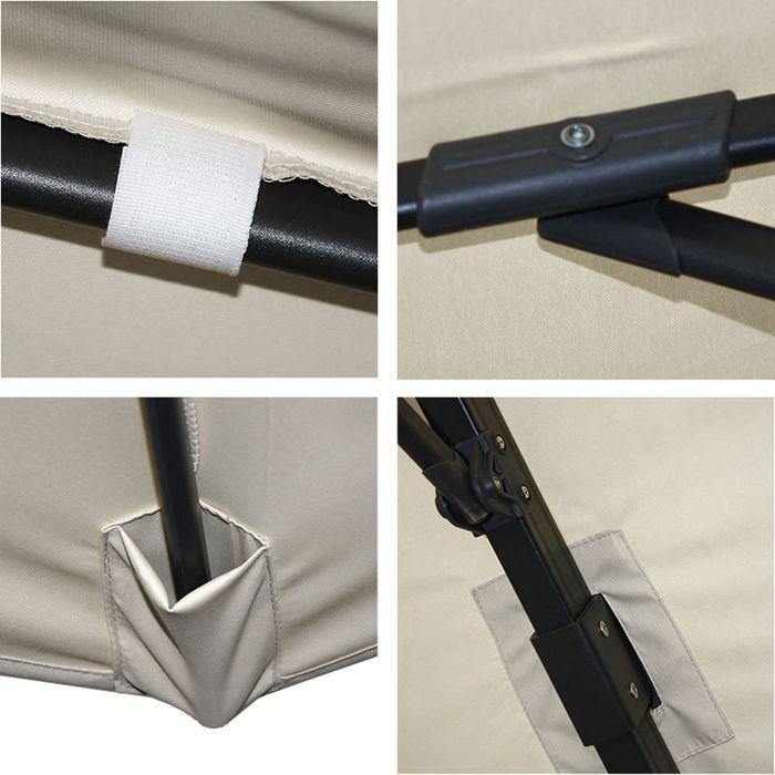 Produktbild Mendler Gastronomie-Ampelschirm HWC-A96, 3x4m (Ø5m) Polyester/Alu, anthrazit ohne Ständer, drehbar (1.04 m)