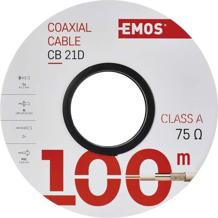 Image du produit Emos Câble coaxial CB21D, 100m (Câble d'antenne)