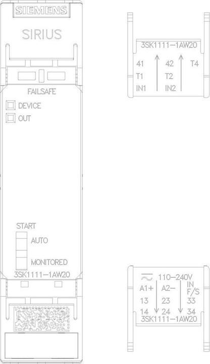 Image du produit Siemens Relais de sécurité,3NO 1NC,115-230Vac
