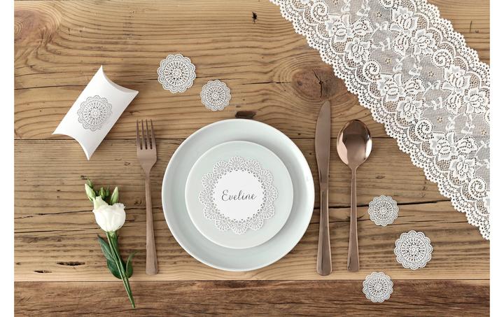 Image du produit Partydeco Tissu dentelle 15 x 900 cm, blanc