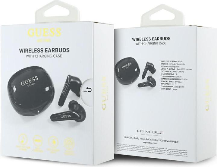 Image du produit Guess Headphones TWS Flat Classic Logo Electroplated black (4 h)