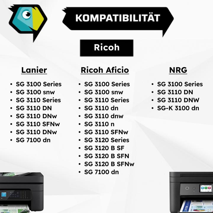Image du produit Inkadoo Cartouches d'encre compatibles avec Ricoh 405761 / GC-41K Cartouche de gel, noir noir (CF)