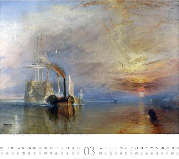 Produktbild William Turner Kalender 2026 (54 x 48 cm, Harter Einband, Französisch, Deutsch, Englisch)
