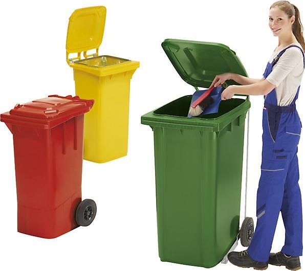 Actual product image eurokraft pro Large plastic waste garbage can, according to DIN EN 840 (80 l)