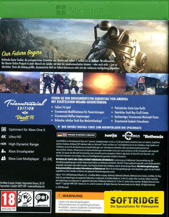 Image du produit Bethesda Fallout 76 - Édition du Tricentenaire (Xbox Series X, Xbox One X, DE)