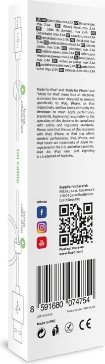 Produktbild Fixed USB-Kabel USB-A - USB-C 1 m Schwarz (FIXD-UC-BK) (1 m, USB 1.0)