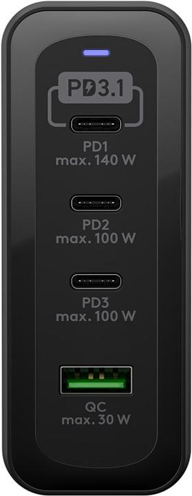 Produktbild Goobay USB-C PD GaN Multiport-Schnellladegerät 240 W schwarz (140 W)