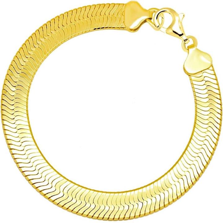 Image du produit Candy Bracelet Herringbone XL, argent sterling 925, plaqué or (19 cm, Plaqué or 18k, Argent sterling 925)