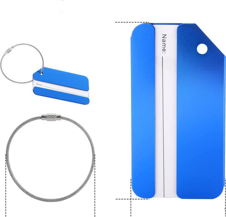 Actual product image Noya Aluminium Kofferanhänger Gepäck-Etiketten Luggage Tag mit Adressschild - Bunt 8er Set (Locks & Trailers)