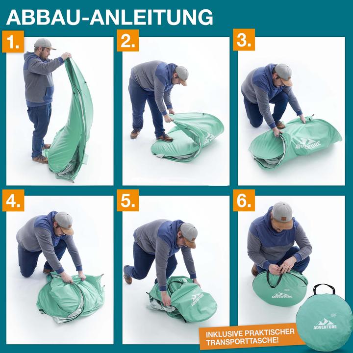 Produktbild Jamb Pop-Up Strandmuschel (Strandzelt + Strandmuschel, 3 kg, 3 Personen)