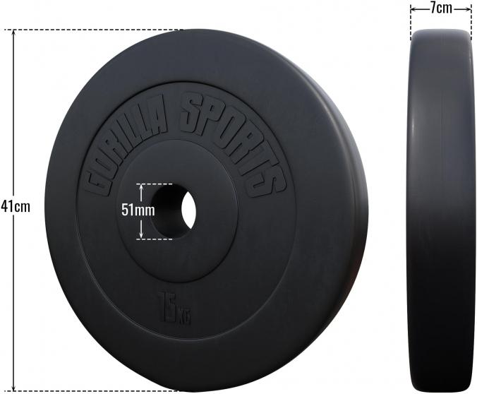 Image du produit Gorilla Sports Jeu de plaques de poids (2 x 15 kg)