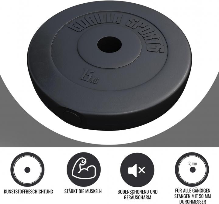 Image du produit Gorilla Sports Jeu de plaques de poids (2 x 15 kg)