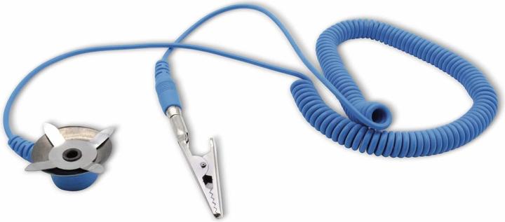 Produktbild Quadrios ESD-Erdungskabel 1.80 m Klemme, Druckknopf 10 mm, Stecker, Krokodilklemme (Statikschutz)