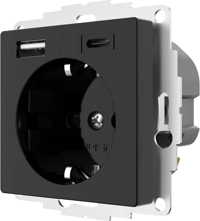 Actual product image 2USB 2U-449559 Protective contact socket outlet with USB charging output, increased contact protection