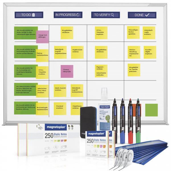 Actual product image Magnetoplan SCRUM BOARD - Whiteboard XL Set (180 x 120 cm)