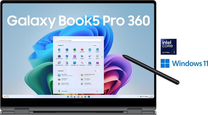 Immagine prodotto Samsung Galaxy Book5 Pro 360 40,6cm (16 ) Ultra 7 32GB 1TB (16", 32 GB, 1000 GB, DE)